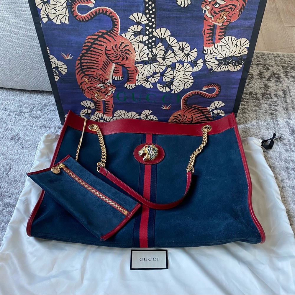 Gucci Rajah Suede Tote